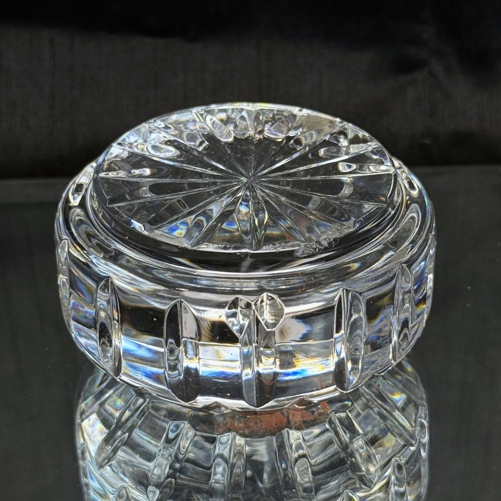Waterford Crystal Round Star Cut Paperweight Signed Elegant Vintage - Read